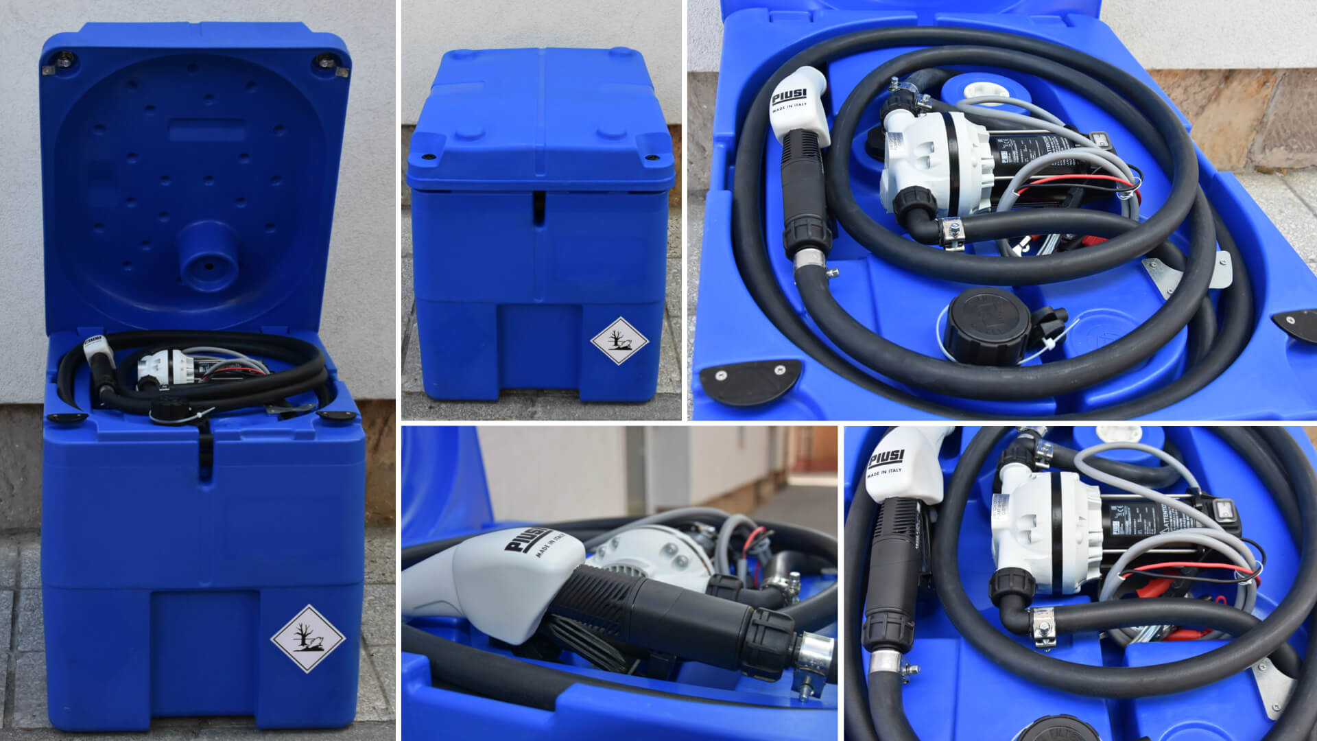 adblue tartaly szallitható tartály, kék színben, 230 literes műanyag tartály